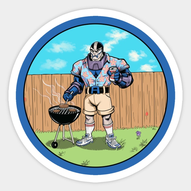Apocalypse is Blue Dad Sticker by elliotcomicart